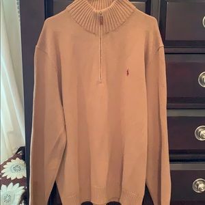 Ralph Lauren half zip cognac sweater